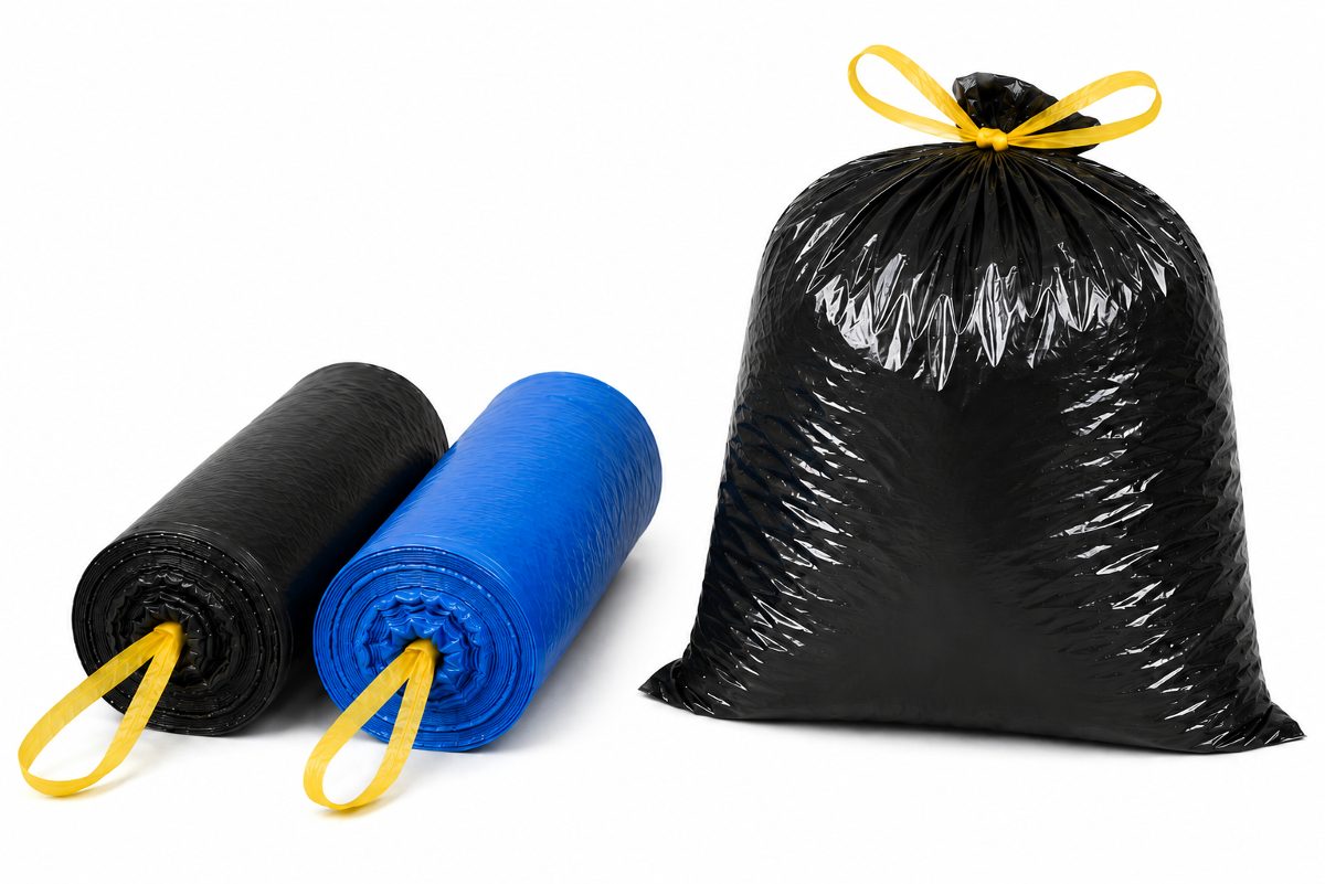 Trash Bags with Tie Handles