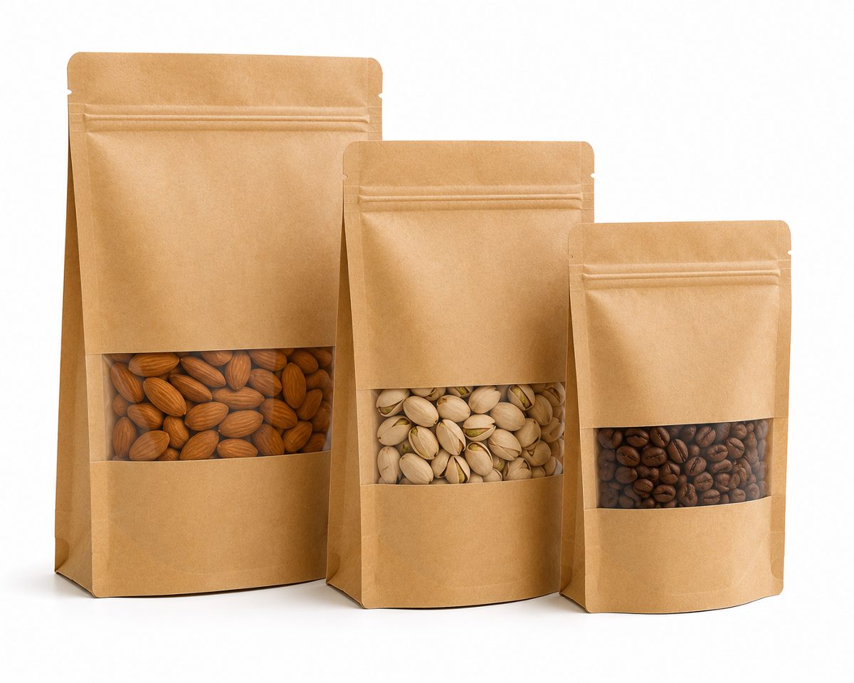 Kraft Zipper Bag with Window