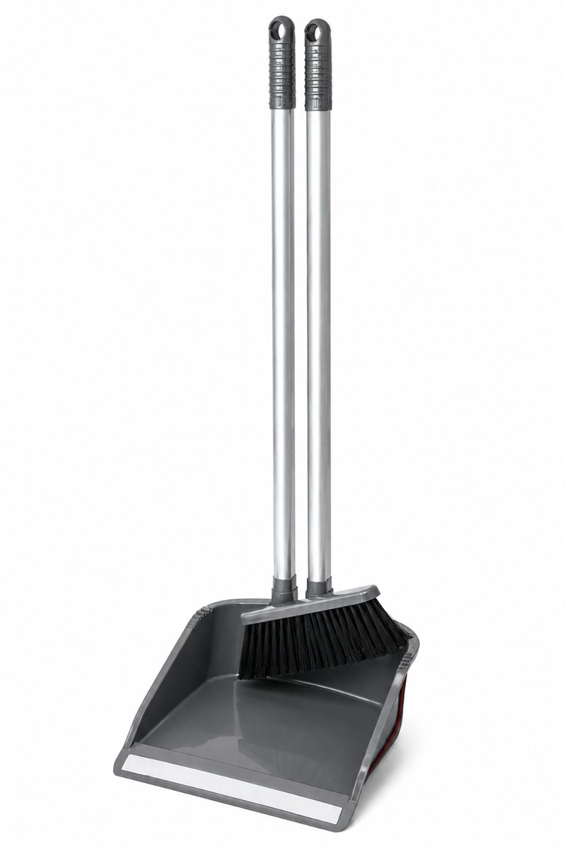 Long-Handle Broom and Dustpan Set