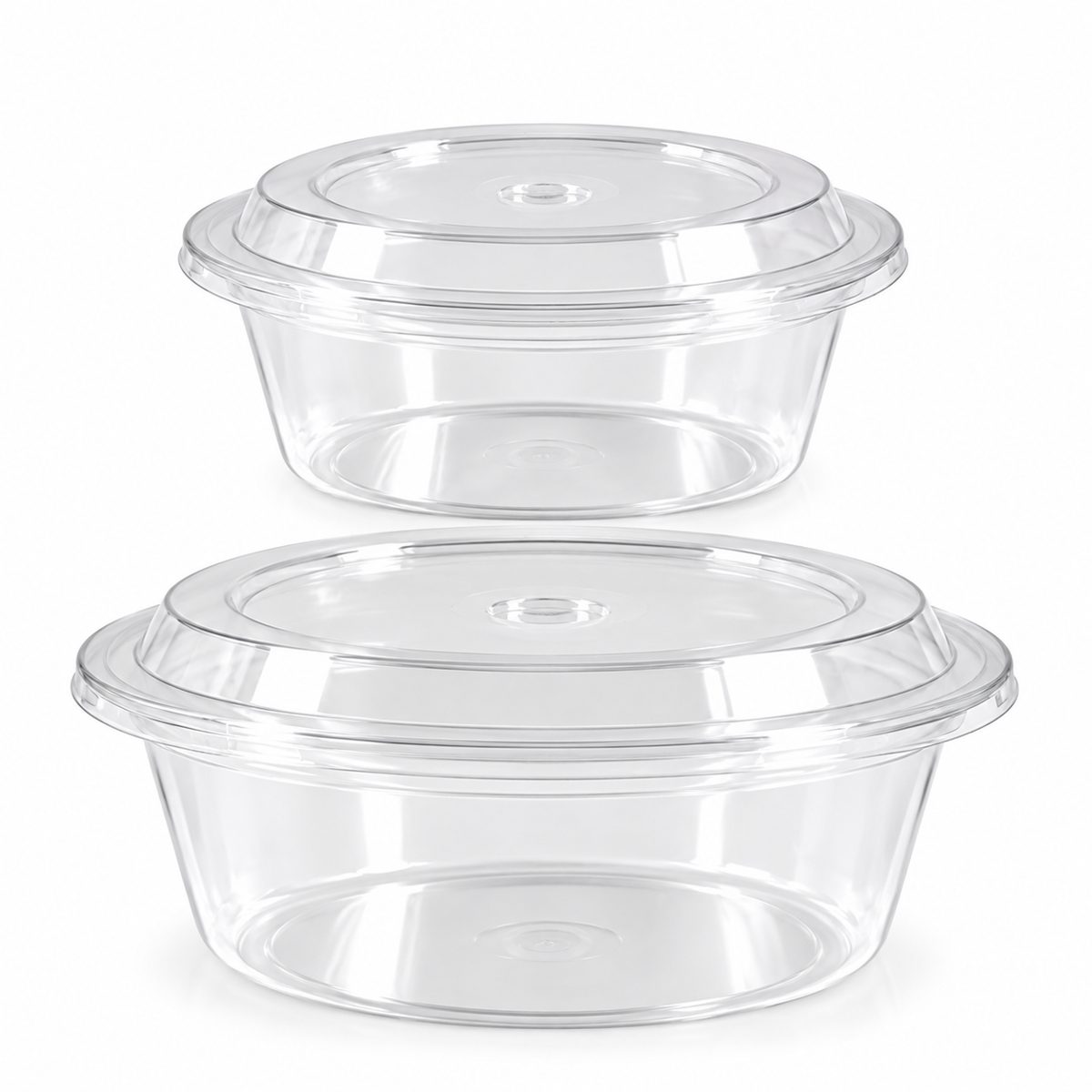 Clear Round Plastic Containers with Lids